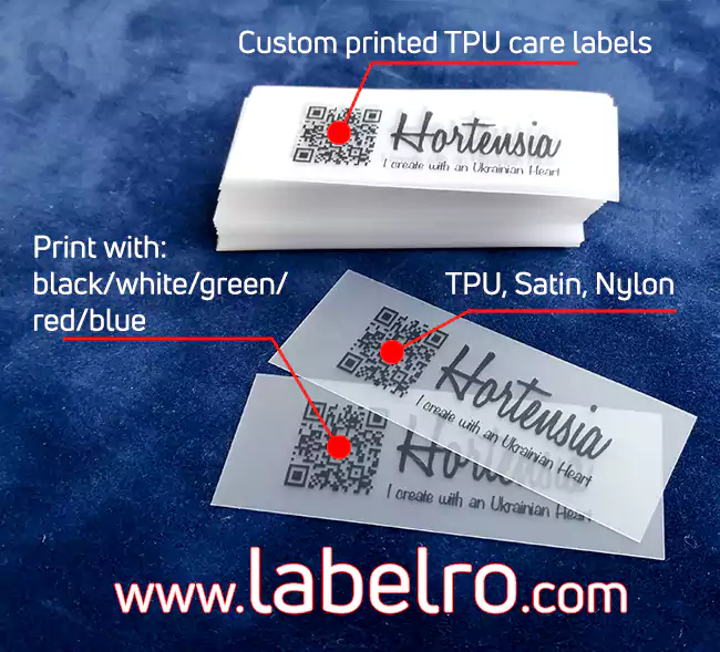 custom printed TPU care labels